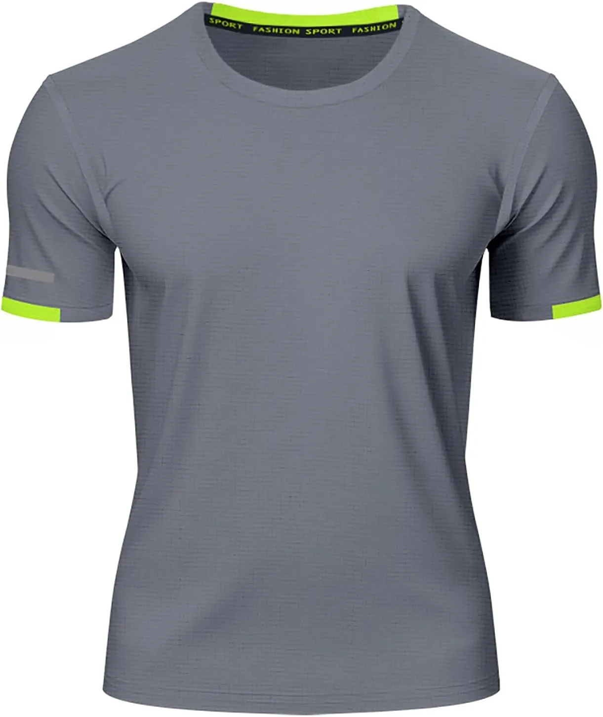 Men's Short Sleeve T-Shirts Crew Neck Muscsle Fit Solid Tee Tops Breathable Quick Dry Cotton Shirts Summer Trendy
