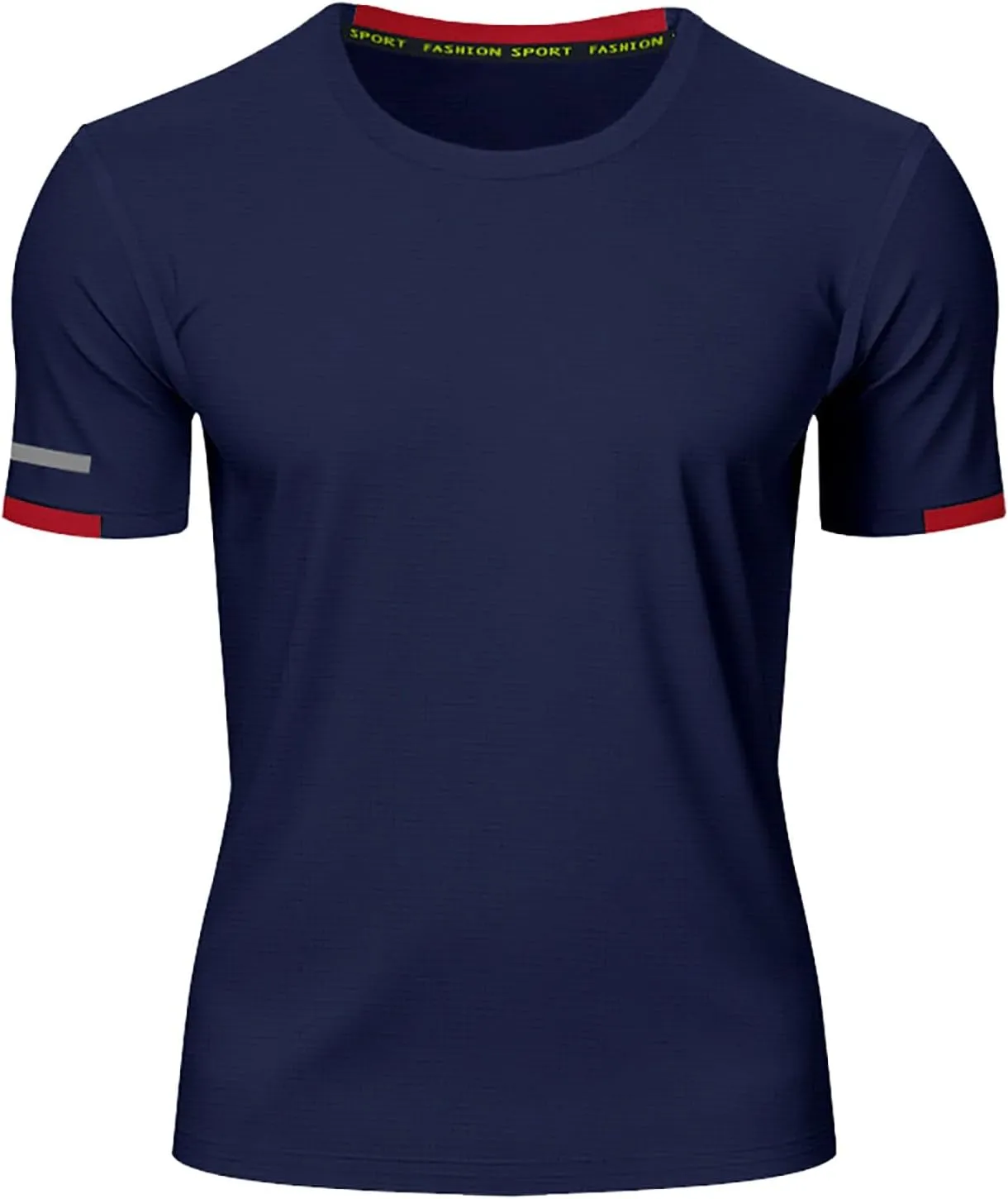 Men's Short Sleeve T-Shirts Crew Neck Muscsle Fit Solid Tee Tops Breathable Quick Dry Cotton Shirts Summer Trendy