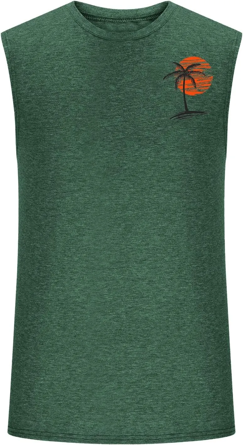 Men's Sleeveless Workout Swim Shirt Quick Dry Athletic Running Gym Muscle Beach Tank Top Cut Off Undershirts Vest