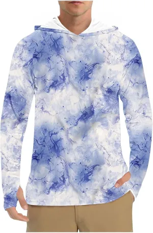 Men's Sun Protection Hoodie Shirt UPF 50  Long Sleeve Rash Guard Outdoor Fishing Lightweight Camo Quick Dry UV Shirts