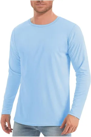 Men's Sun Protection Shirts UPF 50  Long Sleeve Fishing Shirts Quick Dry Breathable Running Athletic Workout Tops