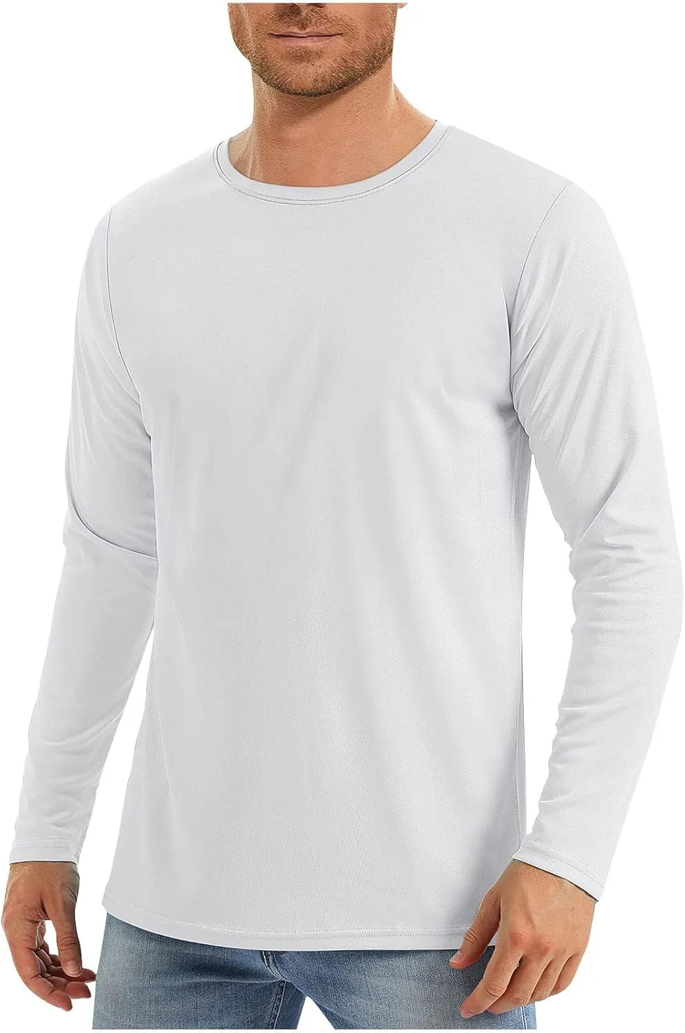 Men's Sun Protection Shirts UPF 50  Long Sleeve Fishing Shirts Quick Dry Breathable Running Athletic Workout Tops