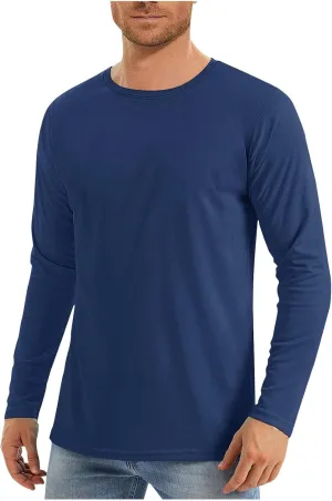 Men's Sun Protection Shirts UPF 50  Long Sleeve Fishing Shirts Quick Dry Breathable Running Athletic Workout Tops