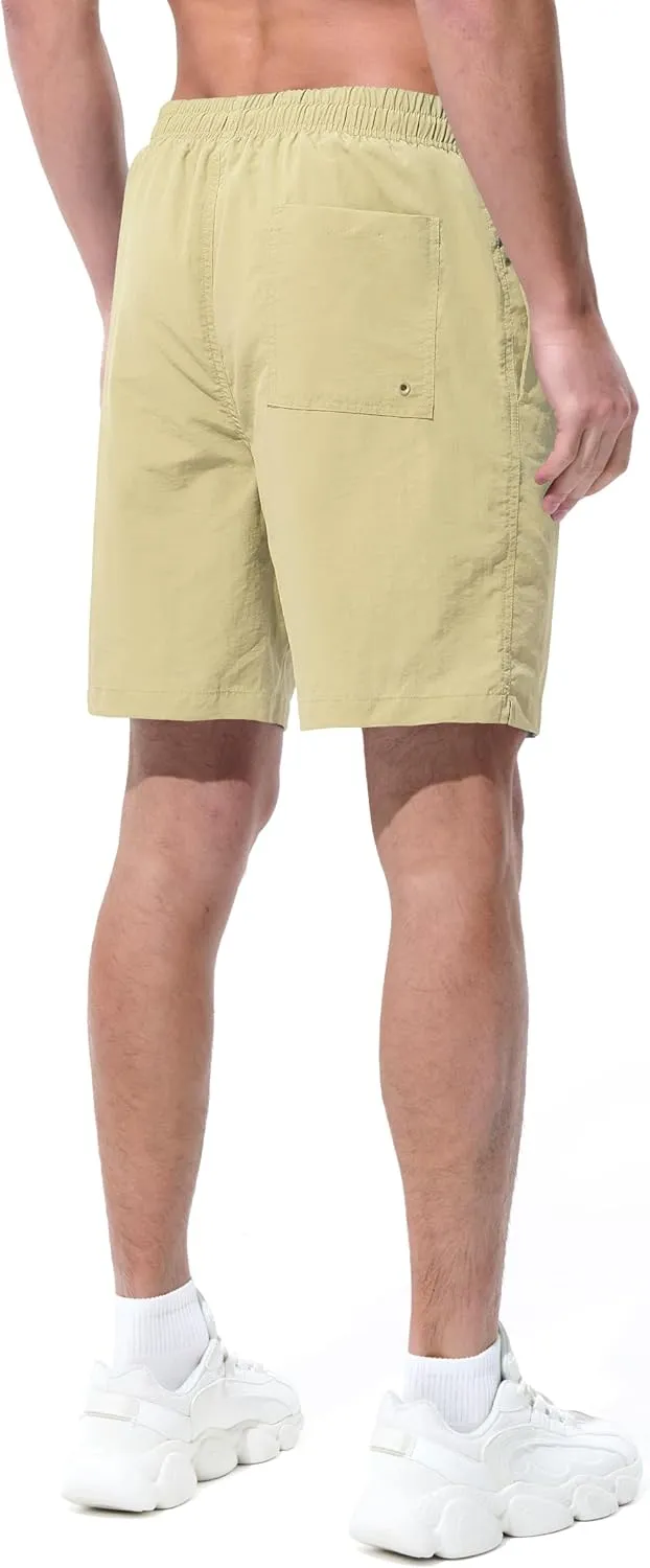 Men's Swim Trunks Beach Board Shorts Quick Dry Swimsuit Bathing Suits with Pockets 7 Inch Inseam Mesh Lining