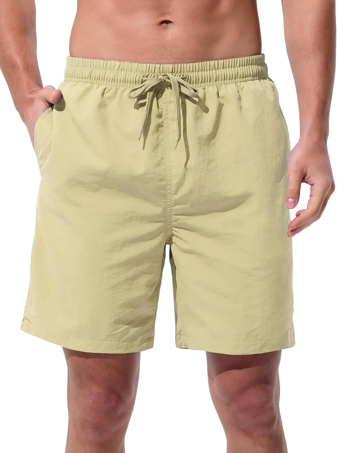 Men's Swim Trunks Beach Board Shorts Quick Dry Swimsuit Bathing Suits with Pockets 7 Inch Inseam Mesh Lining