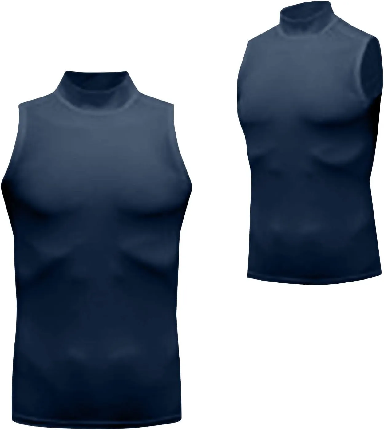 Mens Turtleneck Tank Tops Bodybuilding Compression Shirt Elastic Quick Dry Vest Muscle Fit Shapewear Running Undershirt