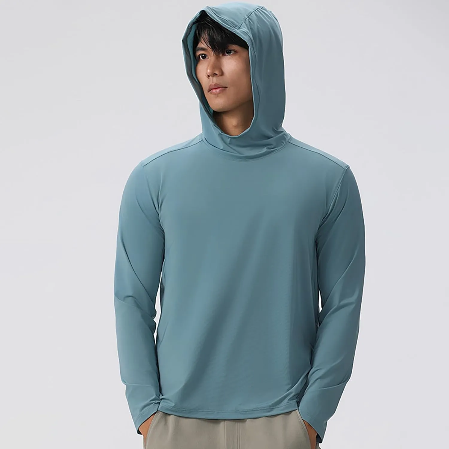 Men's UPF 50  Sun Protection Hoodie Shirts for Fishing Hiking Running Long Sleeve UV SPF Quick Dry T-Shirt Rash Guard