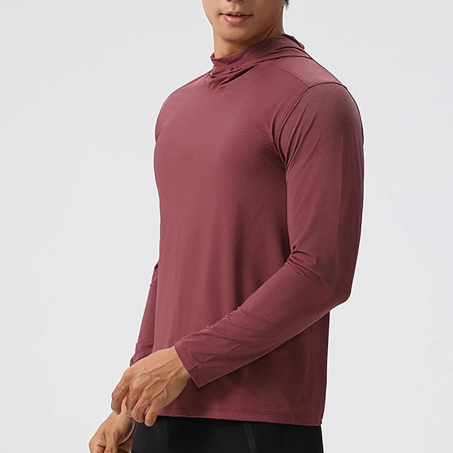 Men's UPF 50  Sun Protection Hoodie Shirts for Fishing Hiking Running Long Sleeve UV SPF Quick Dry T-Shirt Rash Guard