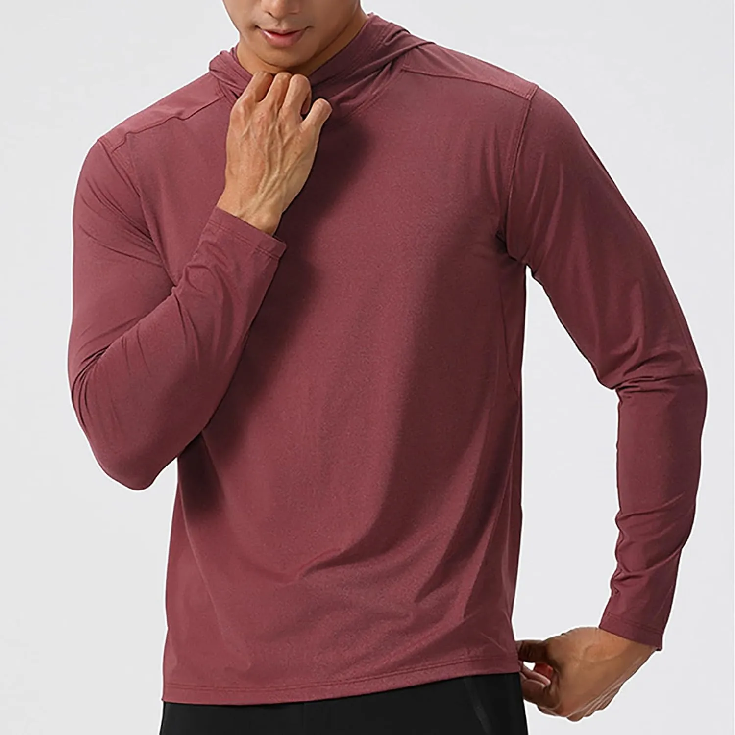 Men's UPF 50  Sun Protection Hoodie Shirts for Fishing Hiking Running Long Sleeve UV SPF Quick Dry T-Shirt Rash Guard