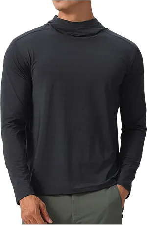 Men's UPF 50  Sun Protection Hoodie Shirts for Fishing Hiking Running Long Sleeve UV SPF Quick Dry T-Shirt Rash Guard