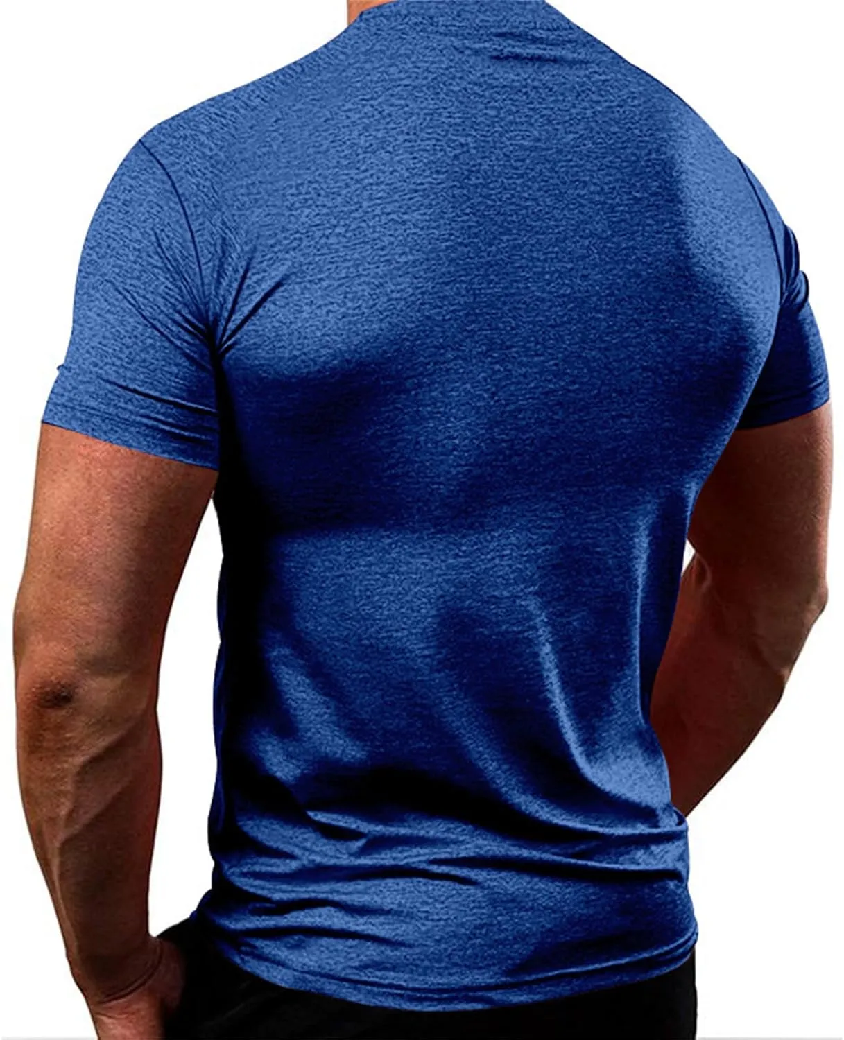 Mens Workout Gym Shirts Short Sleeve Undershirts Athletic Running Muscle Tees Quick Dry Sweatshirt Crewneck Pullover