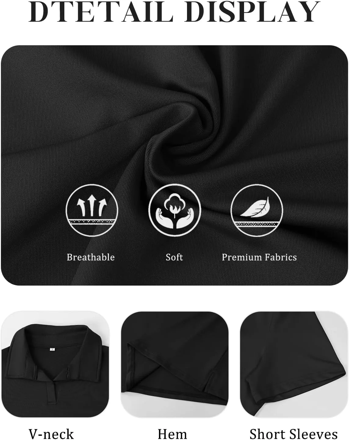 MK Shop Limited Polo Shirts for Women Business Casual Work Lapel Collared Tops V Neck Summer Golf Polos Tunic Blouse