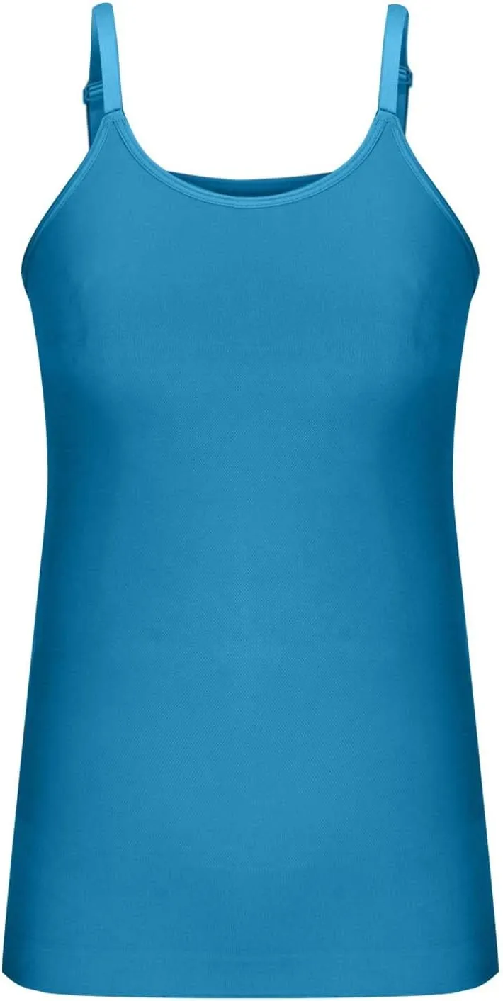 NATHGAM Plus Size Camisole Women Seamless Tummy Control Long Undershirts Slimming Adjustable Spaghetti Strap Tunic Tank Tops