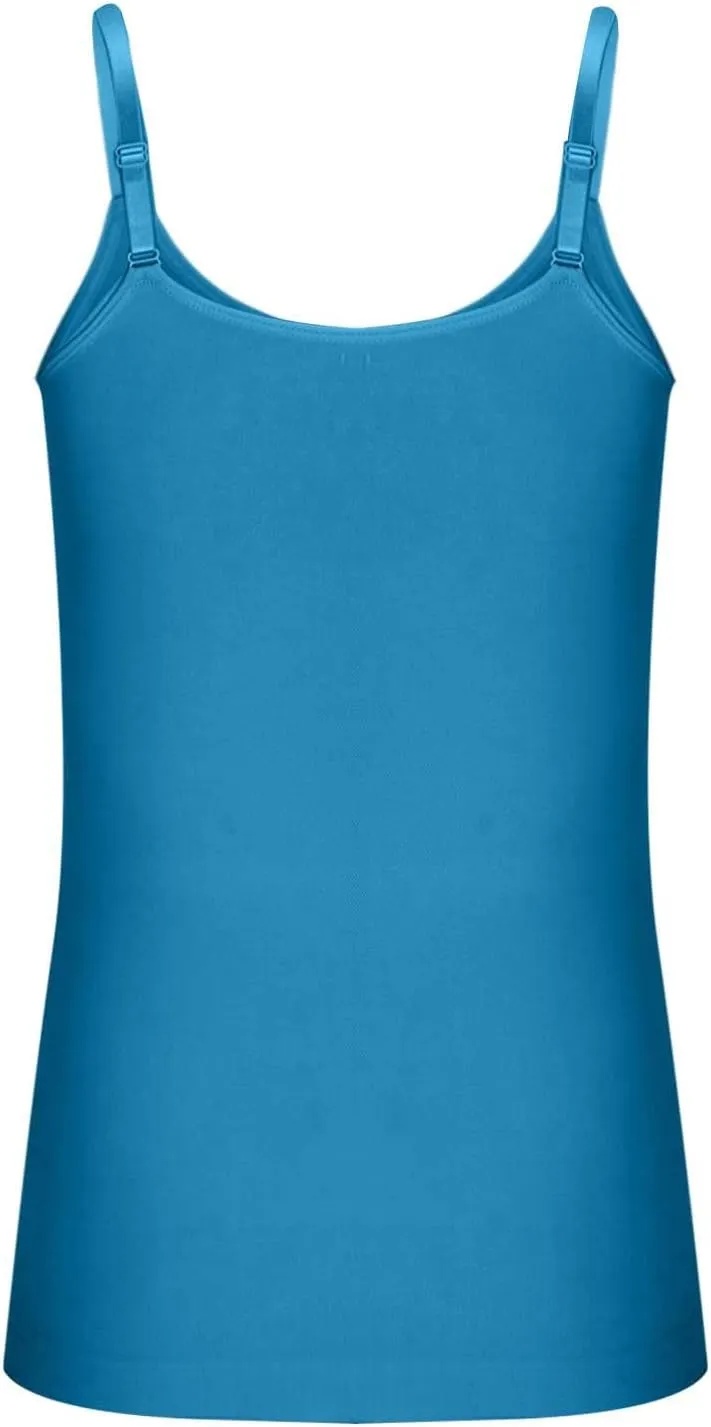 NATHGAM Plus Size Camisole Women Seamless Tummy Control Long Undershirts Slimming Adjustable Spaghetti Strap Tunic Tank Tops