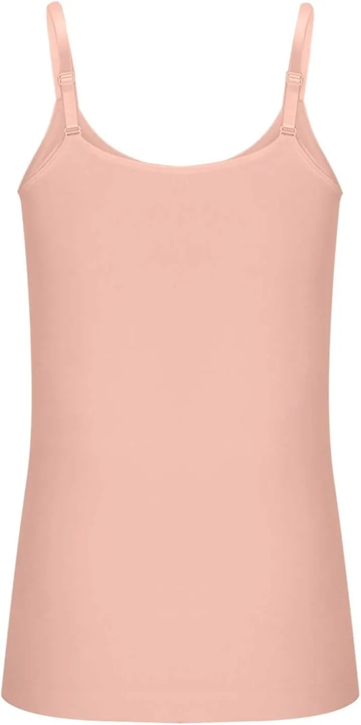 NATHGAM Plus Size Camisole Women Seamless Tummy Control Long Undershirts Slimming Adjustable Spaghetti Strap Tunic Tank Tops