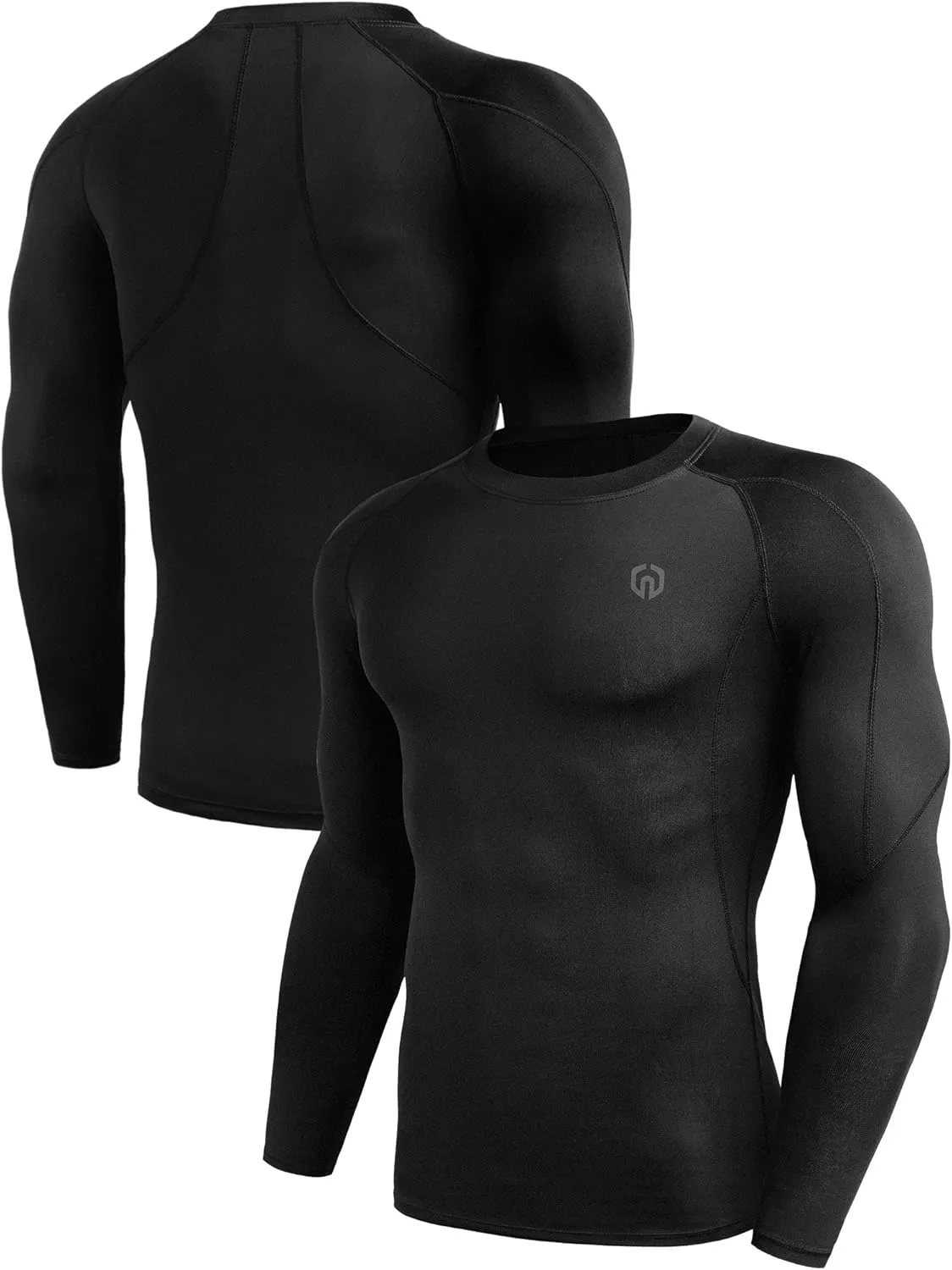 NELEUS Men's 3 Pack Dry Fit Long Sleeve Compression Shirts Workout Running Shirts