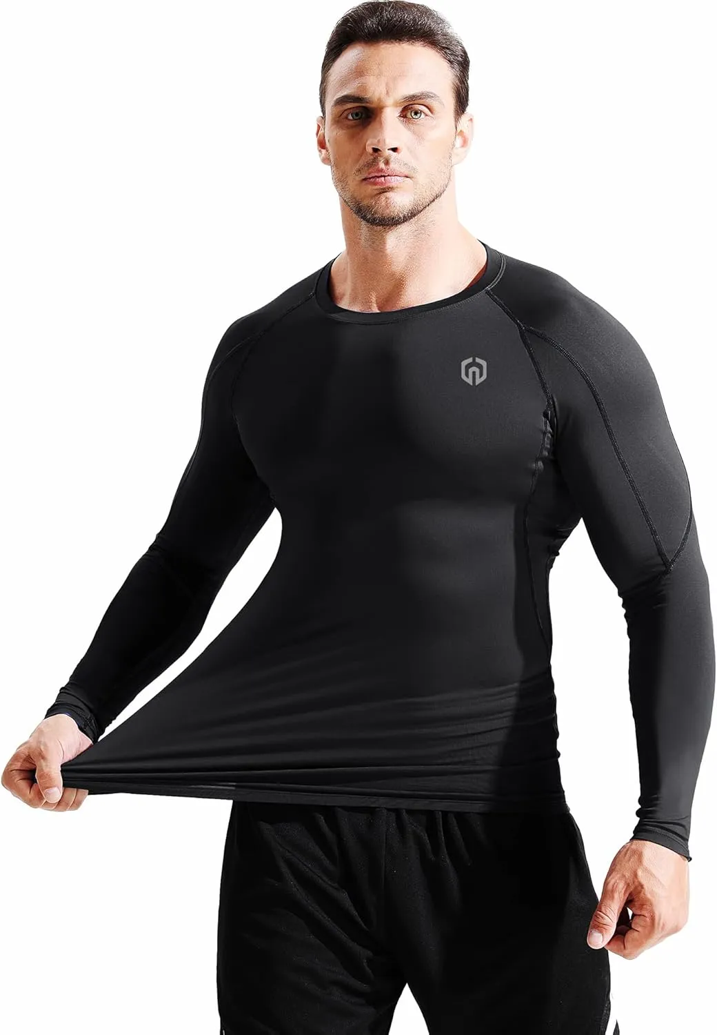 NELEUS Men's 3 Pack Dry Fit Long Sleeve Compression Shirts Workout Running Shirts