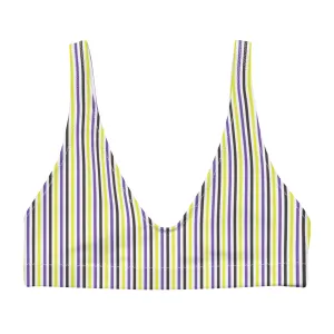 Non-Binary Striped Athletic Bikini Top