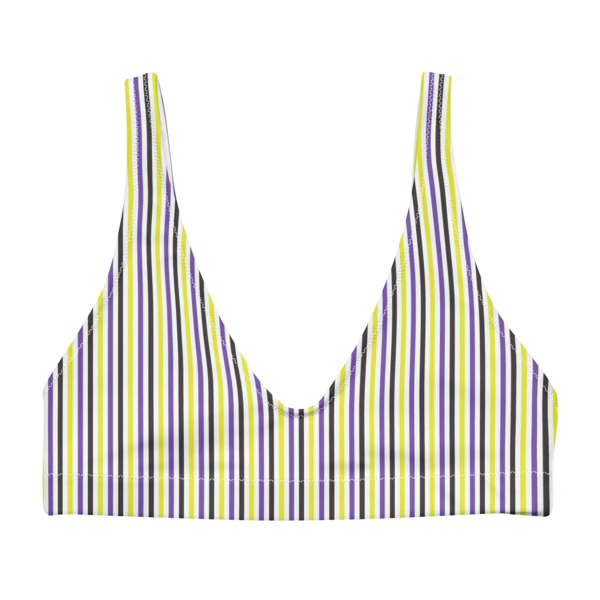Non-Binary Striped Athletic Bikini Top