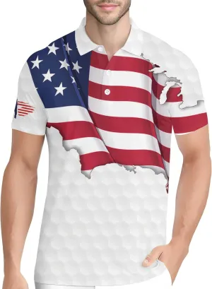 PAGYMO Golf Shirts for Men Crazy Hawaiian Print Funny Mens Polo Shirt