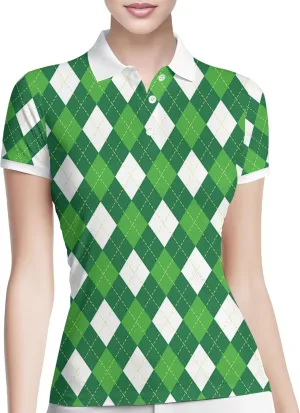 PAGYMO Womens Golf Shirt Funny Hawaiian Crazy Polo Shirts for Women