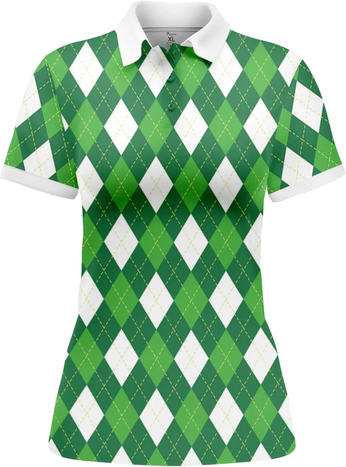 PAGYMO Womens Golf Shirt Funny Hawaiian Crazy Polo Shirts for Women