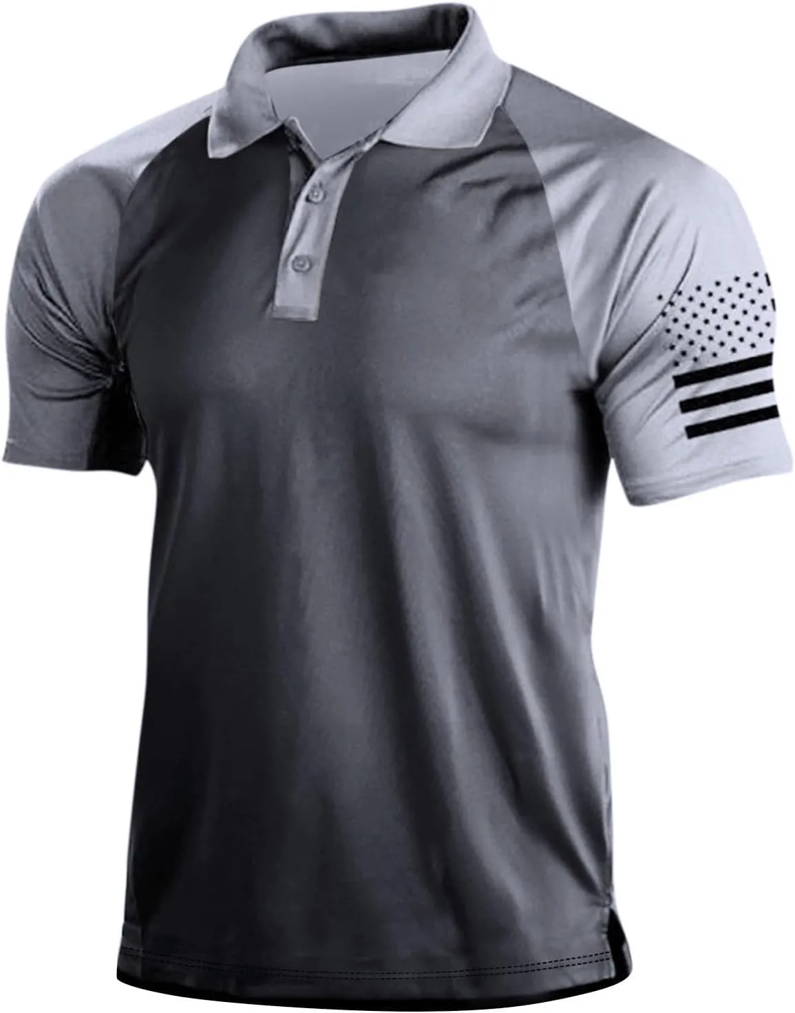 Patriotic American Flag Shirts for Men 1776 Independence Day 4th of July USA Short Sleeve Polo Shirt(S-3XL)