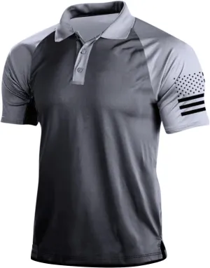 Patriotic American Flag Shirts for Men 1776 Independence Day 4th of July USA Short Sleeve Polo Shirt(S-3XL)