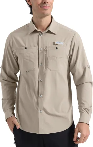 Pioneer Camp Men's Fishing Shirts Long Sleeve UPF50  Sun Protection UV Button Down Shirts Quick Dry Cooling for Hiking Safari