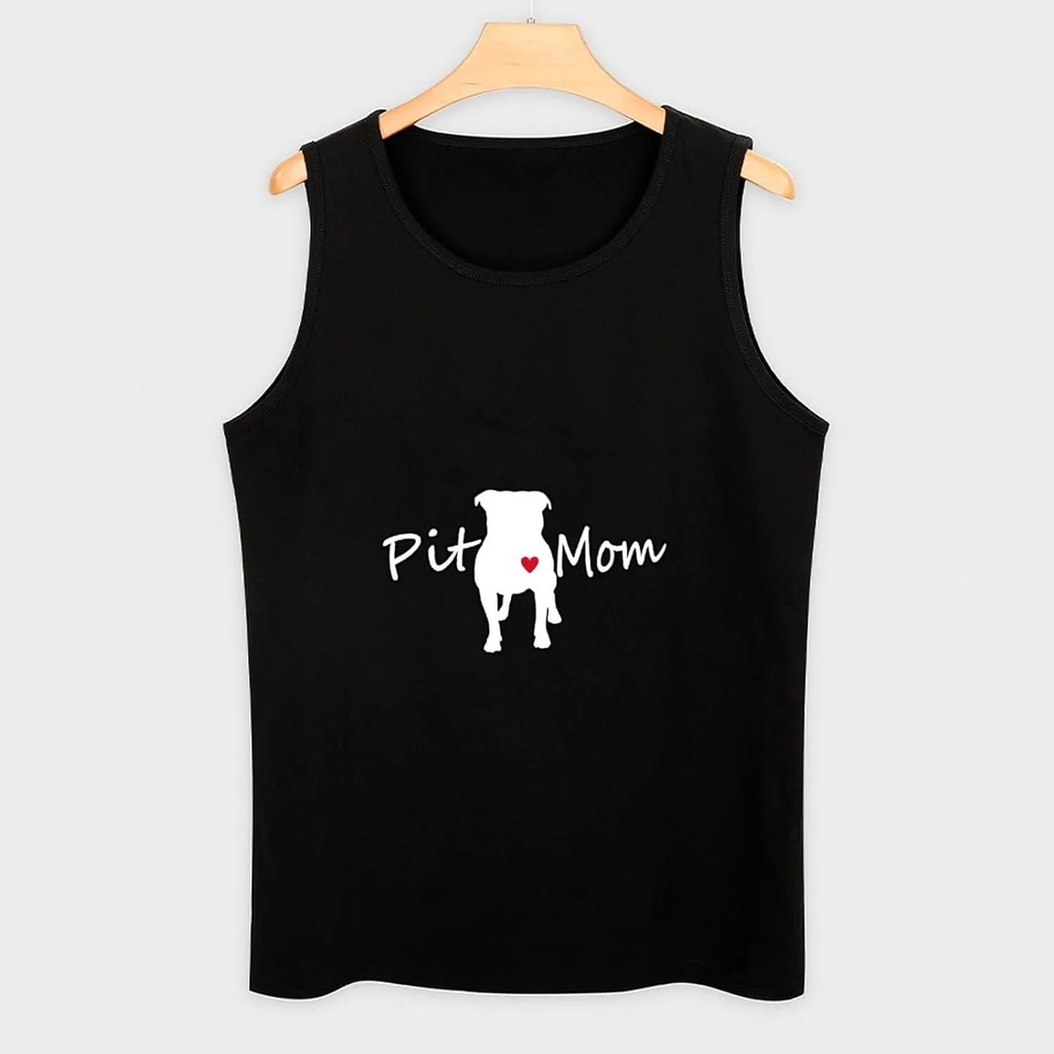 Pitbull Mom Men's Sleeveless Muscle Shirts Workout Tank Top Graphics Tee T Shirt