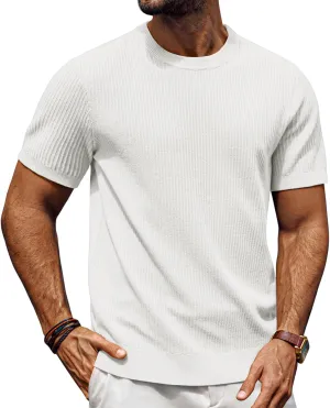 PJ PAUL JONES Men's Fitted T-Shirts Knit Tees Shirt for Men Casual Lightweight Shirts