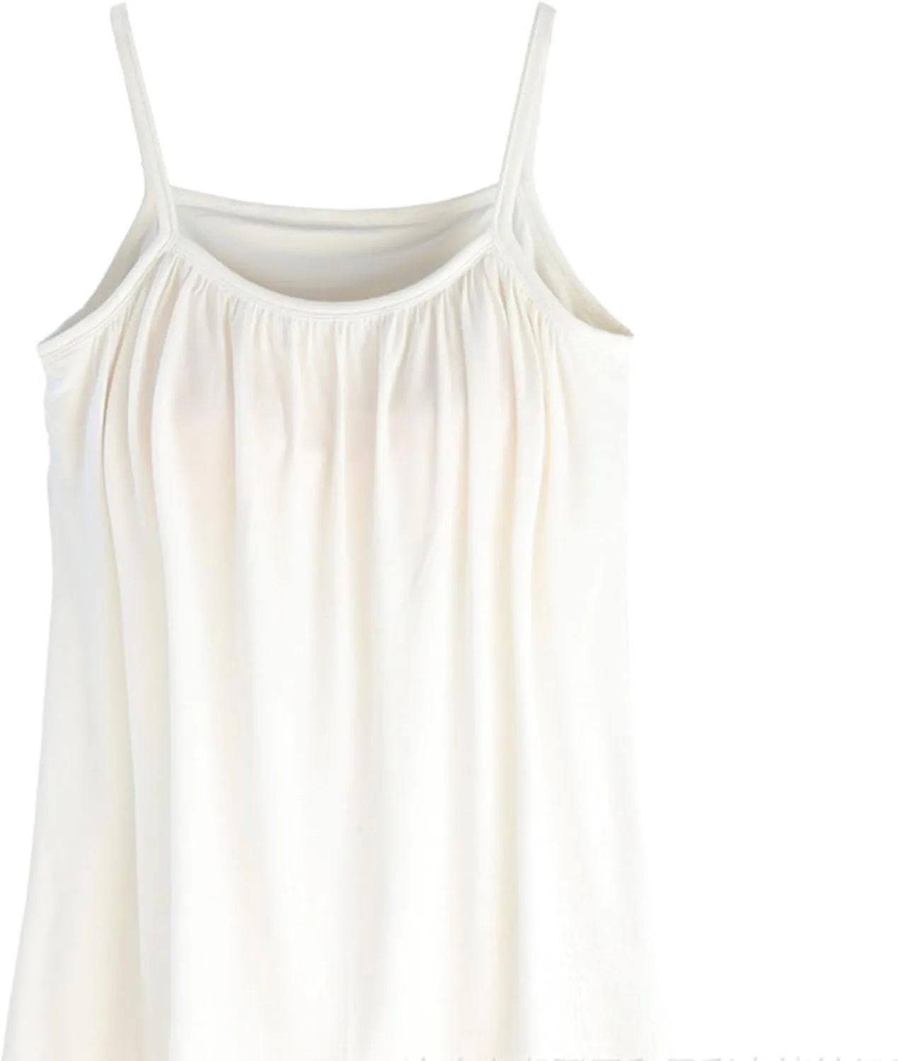 Plus Size Camisoles for Women Bulit in Bra Summer Casual Spaghetti Strap Tank Tops Loose Fit Sleeveless Pleated Shirt