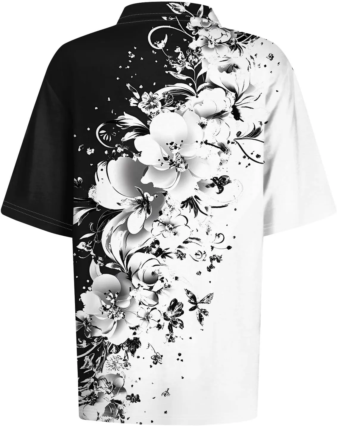Polo Shirts for Women Short Sleeve Summer Fashion Tops Trendy Floral Print Plus Size Button-Down Tshirts