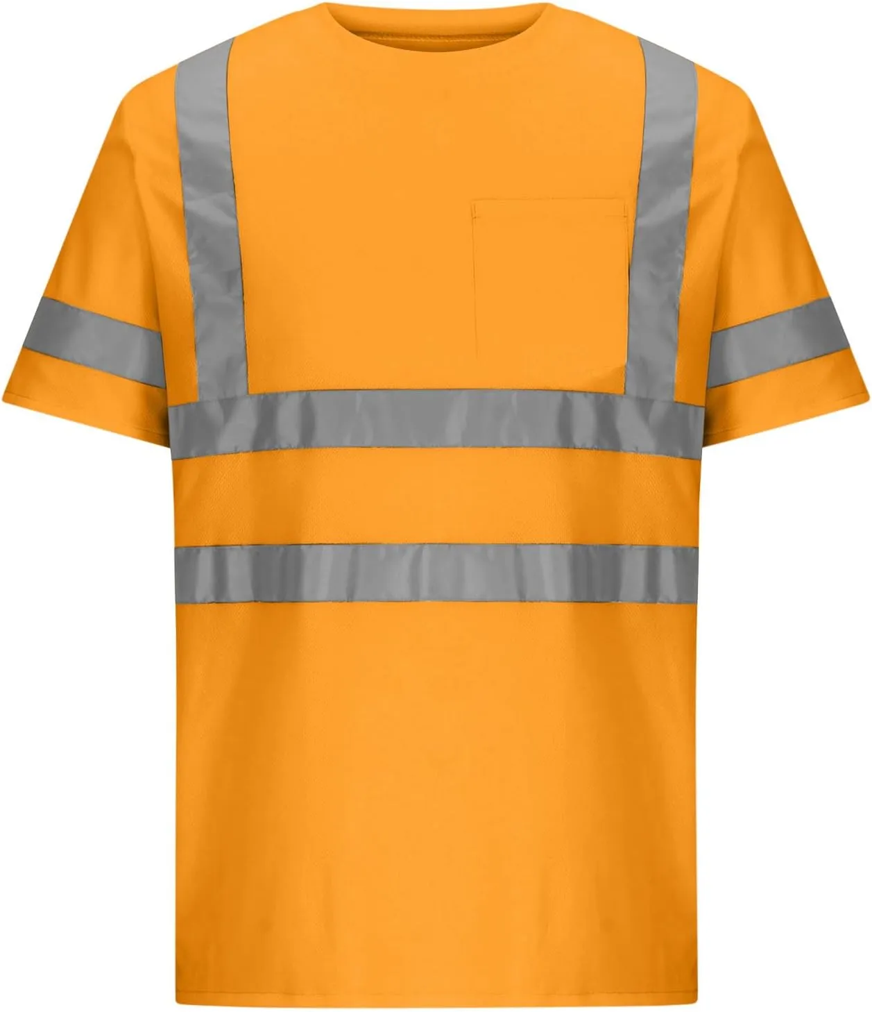 Quick Dry Safety Shirts for Men Reflective Short Sleeve High Vis T Shirts for Men Construction Shirt Tees