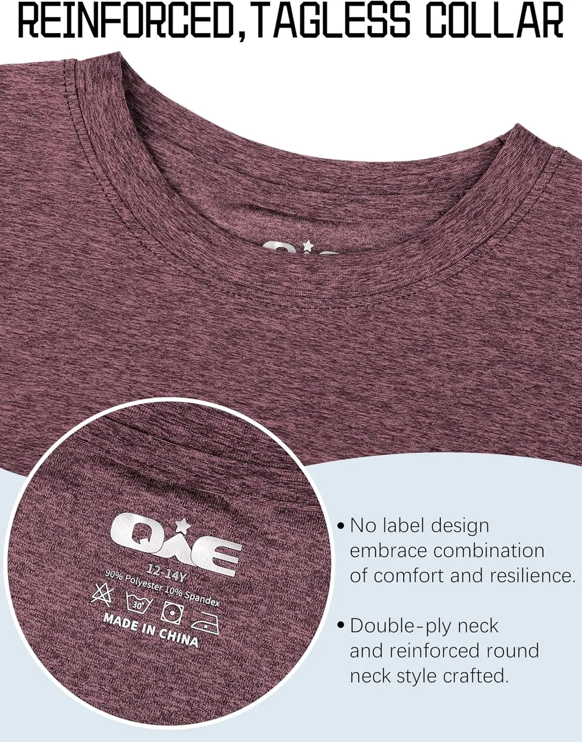 QWE 5 Pack Boys Shirts Youth Dry Fit Shirts Athletic Short Sleeve T-Shirt Boys' Activewear Tops for Youth Teens 5-18 Years