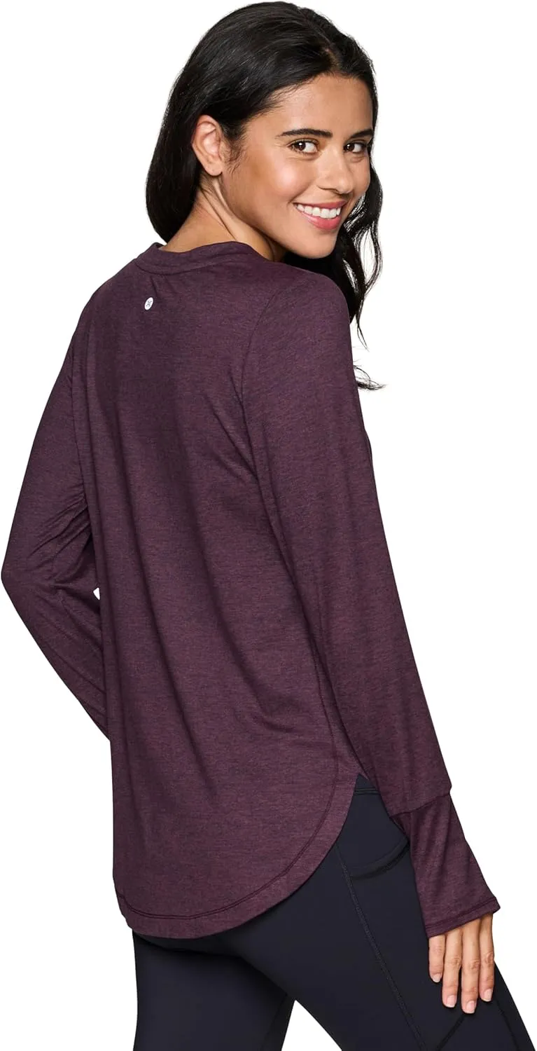 RBX Active Women's Fashion Athletic Yoga Long Sleeve Super Soft T-Shirt