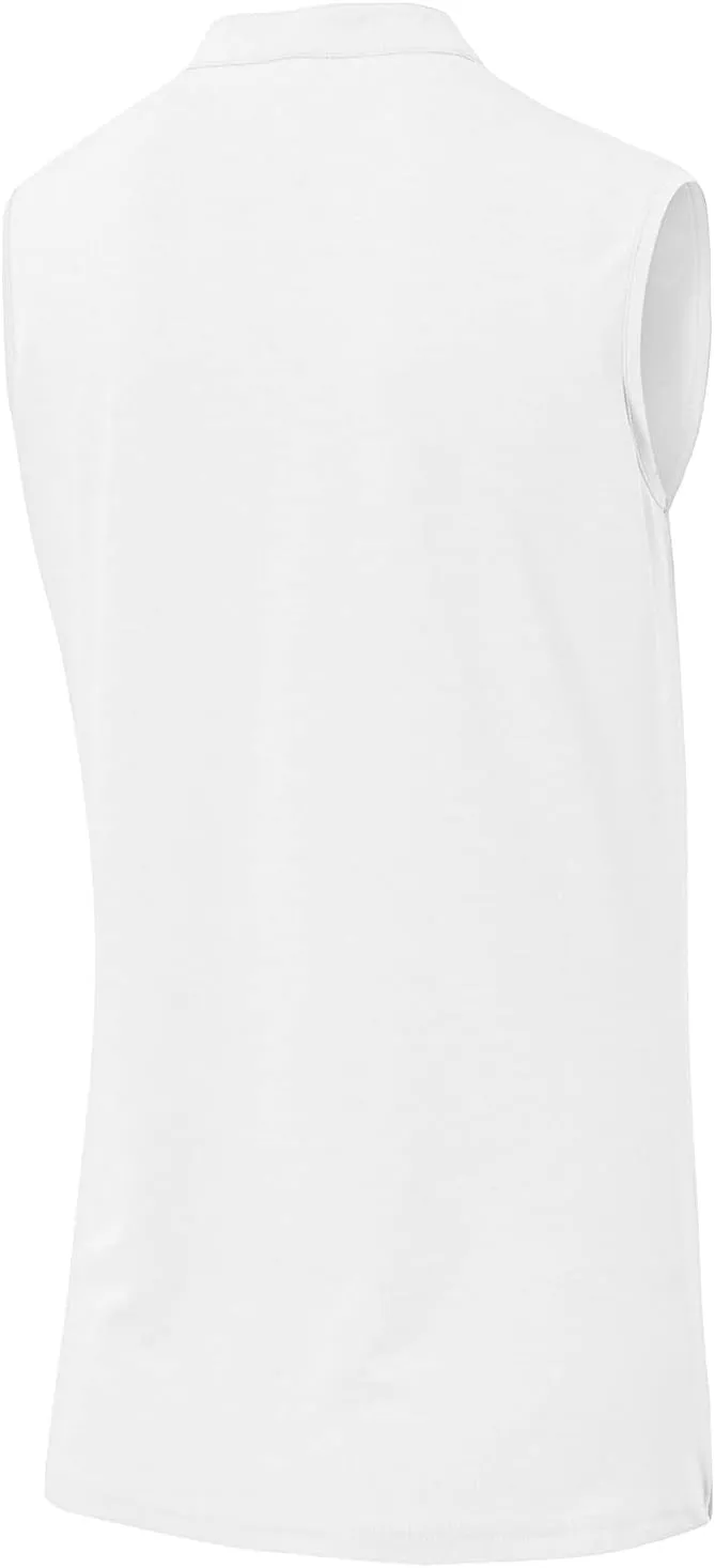 Rdruko Women's Golf Shirts Sleeveless Quick Dry V-Neck Tennis Running Athletic Tennis Polo Shirts