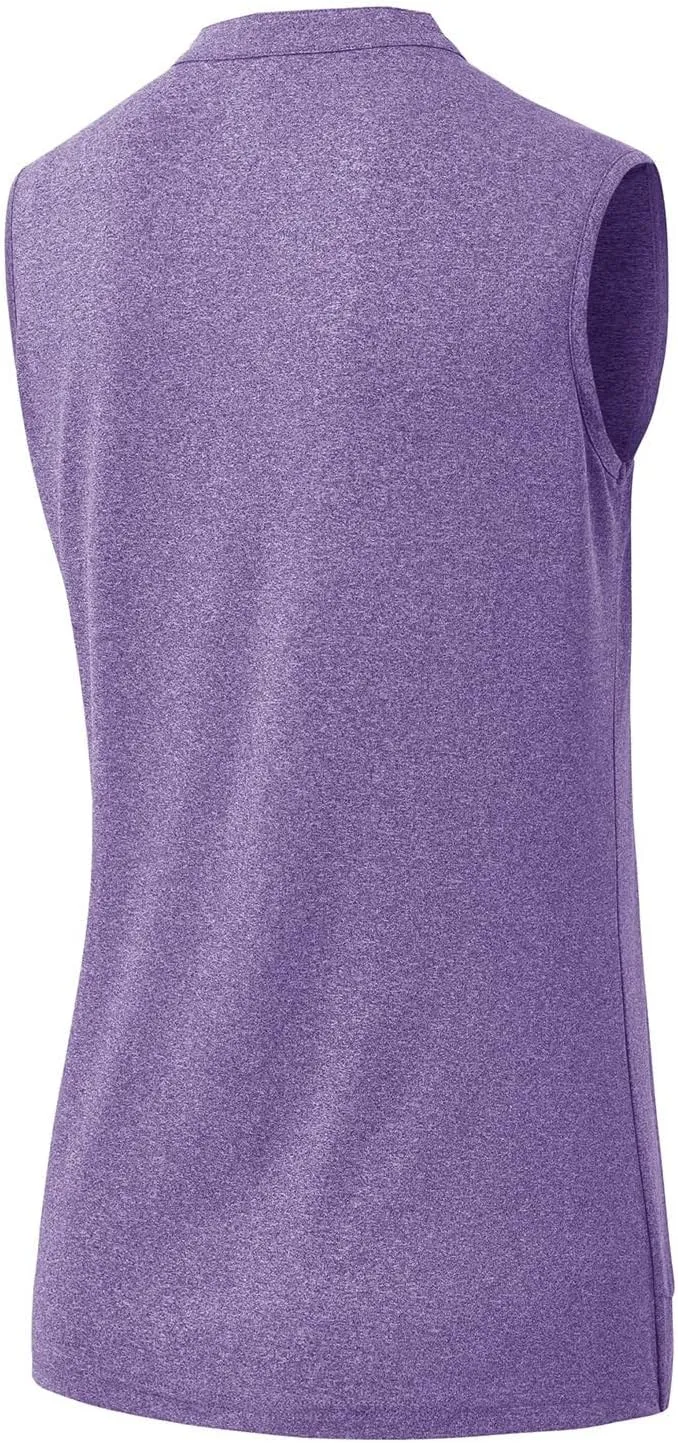 Rdruko Women's Golf Shirts Sleeveless Quick Dry V-Neck Tennis Running Athletic Tennis Polo Shirts
