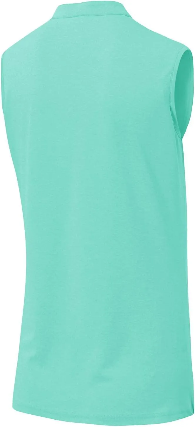 Rdruko Women's Golf Shirts Sleeveless Quick Dry V-Neck Tennis Running Athletic Tennis Polo Shirts