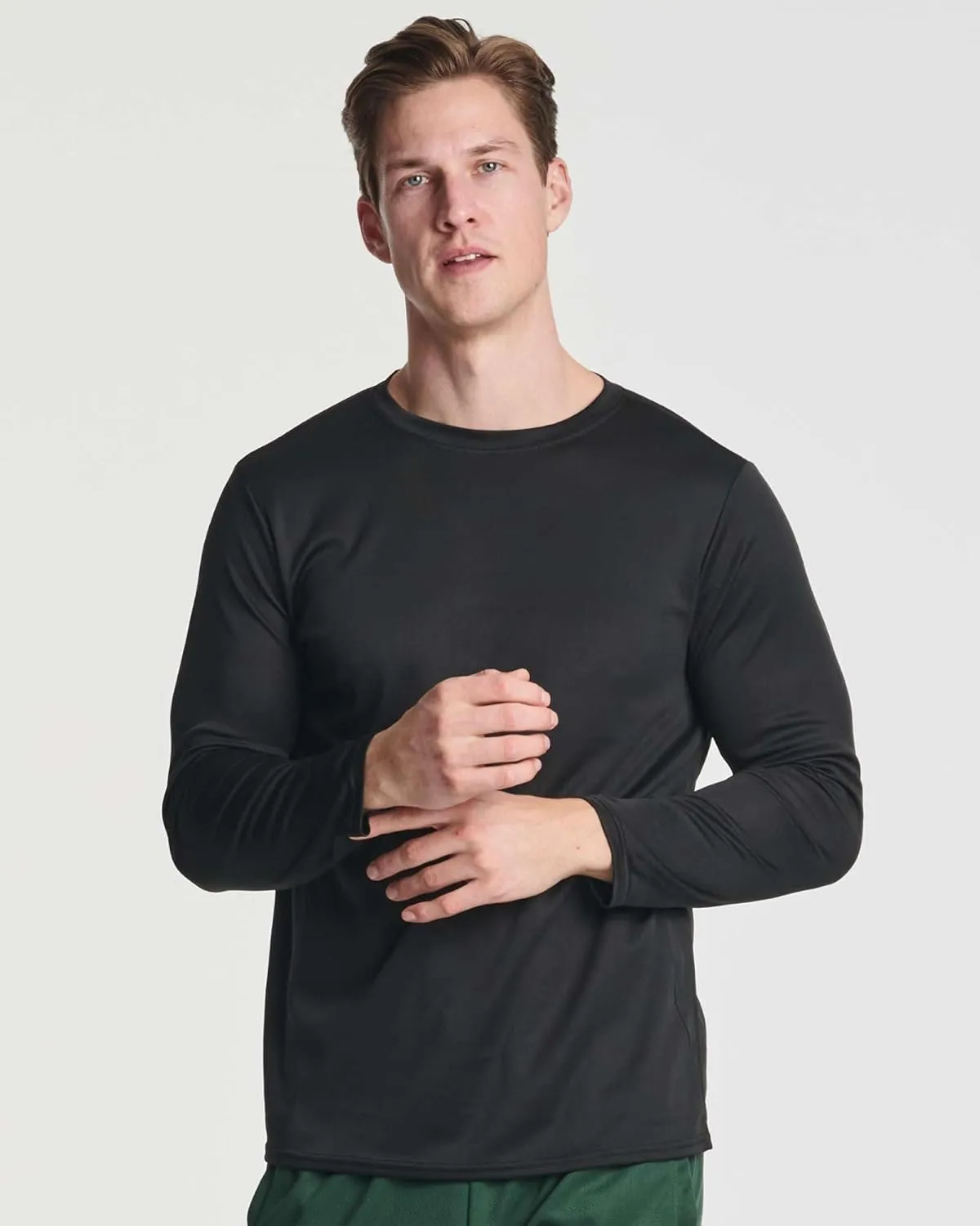 Real Essentials 3 & 5 Pack: Men's Mesh Quick Dry Athletic Long Sleeve T-Shirt UPF SPF UV Sun (Available in Big & Tall)