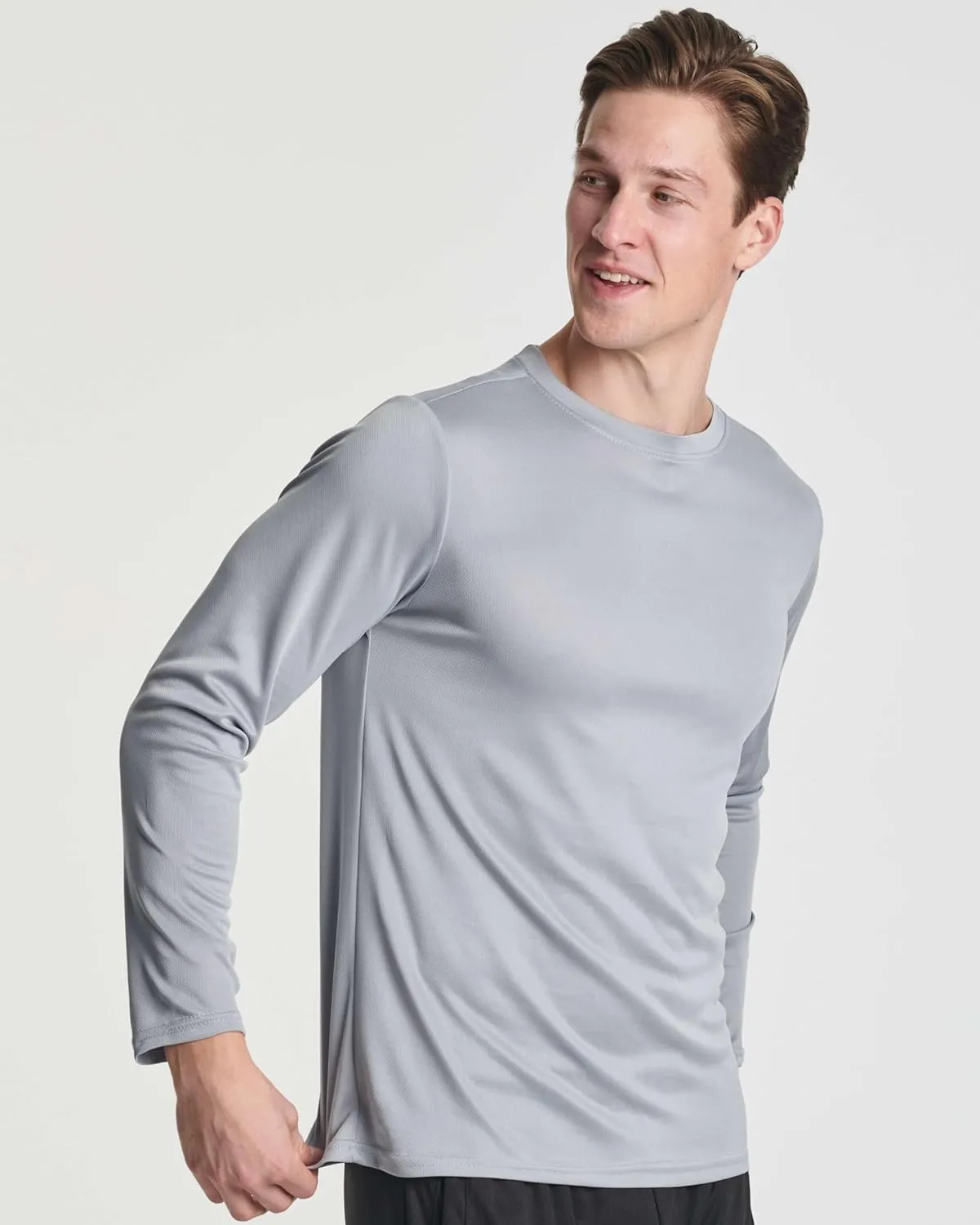 Real Essentials 3 & 5 Pack: Men's Mesh Quick Dry Athletic Long Sleeve T-Shirt UPF SPF UV Sun (Available in Big & Tall)
