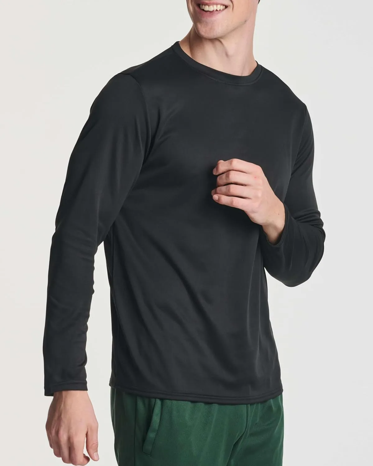 Real Essentials 3 & 5 Pack: Men's Mesh Quick Dry Athletic Long Sleeve T-Shirt UPF SPF UV Sun (Available in Big & Tall)