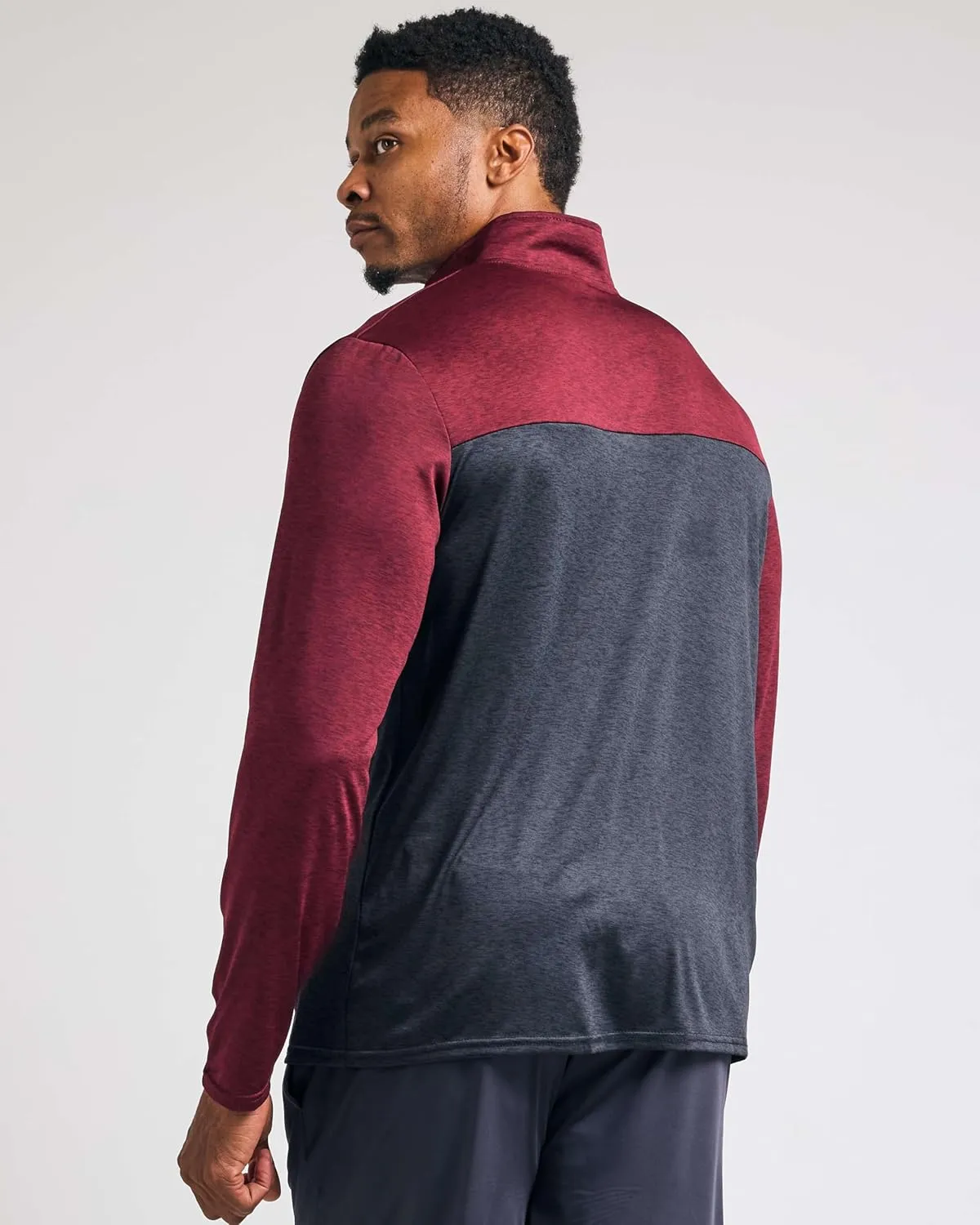 Real Essentials 3 Pack: Men's Dry-Fit Active Quarter Zip Long Sleeve Athletic Performance Pullover (Available in Big & Tall)