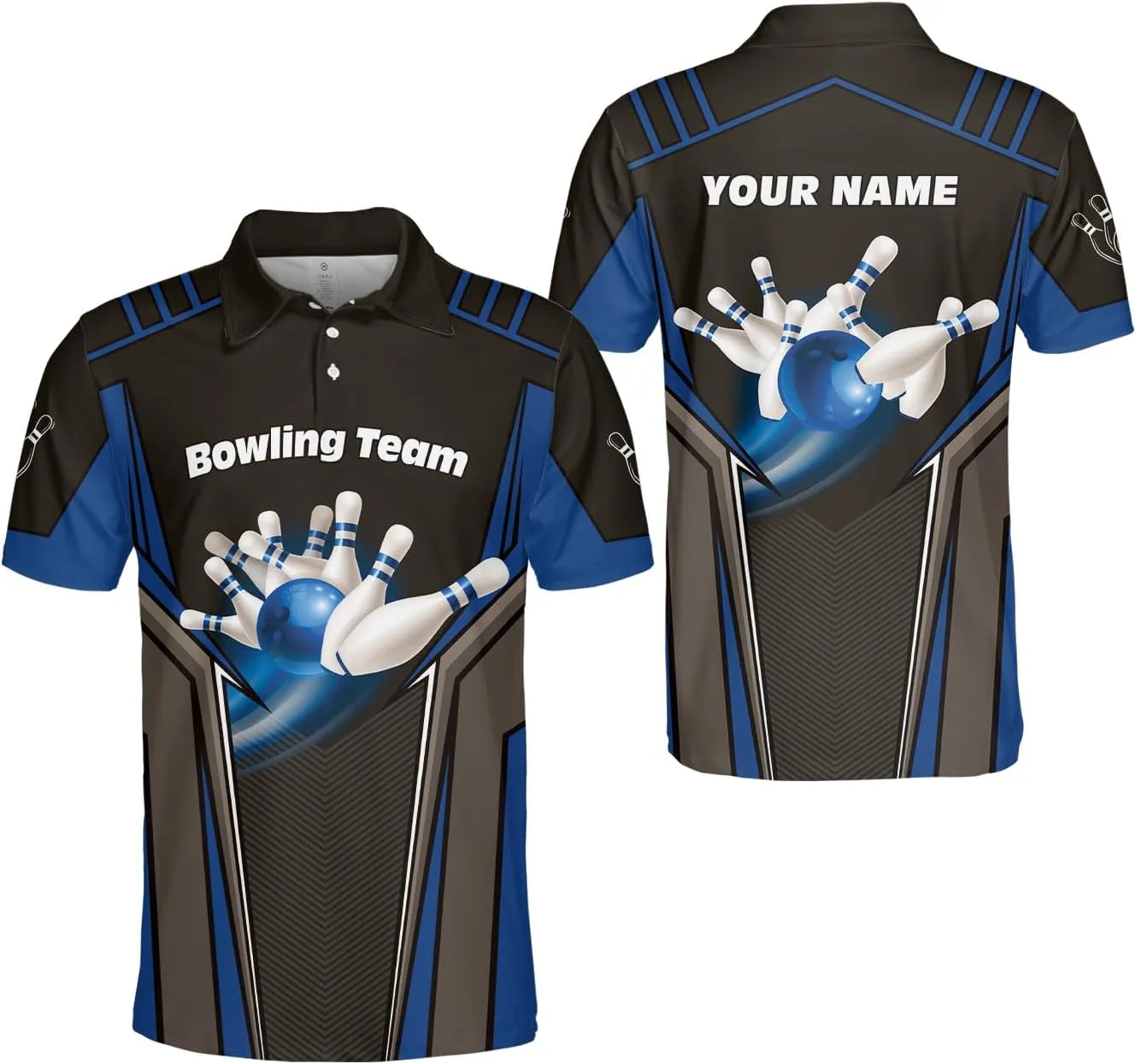 Royal Fight Personalized Bowling Polo Shirts 3D Custom Bowling Polo Shirt Bowling Shirts for Team Gift for Bowling Lover