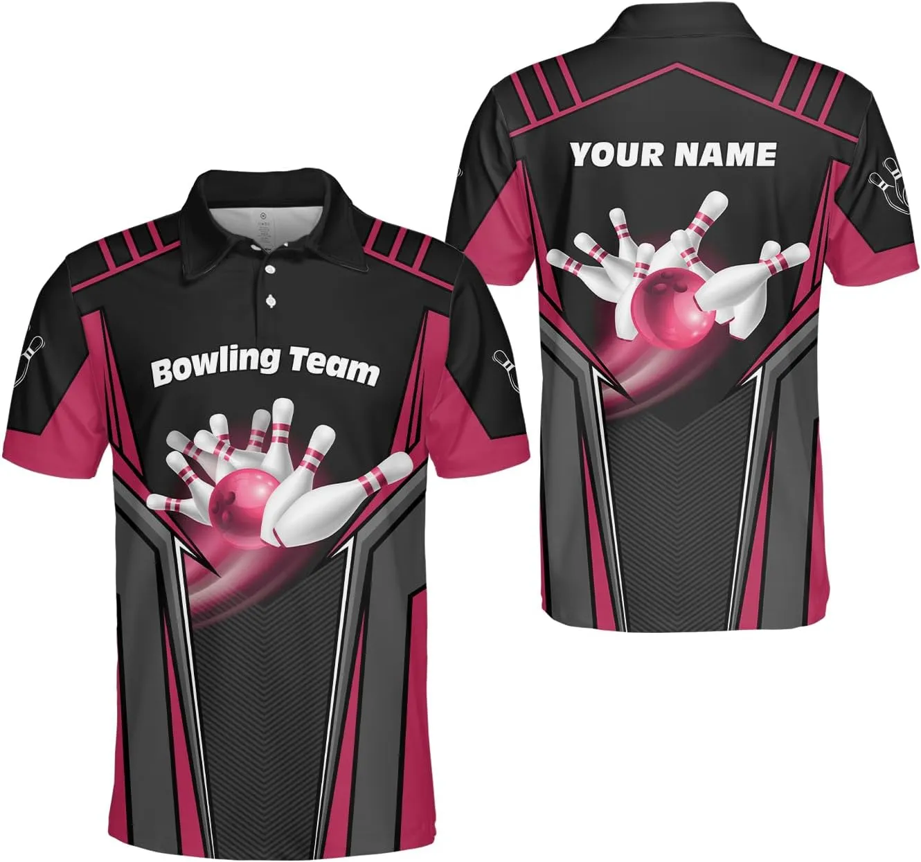 Royal Fight Personalized Bowling Polo Shirts 3D Custom Bowling Polo Shirt Bowling Shirts for Team Gift for Bowling Lover