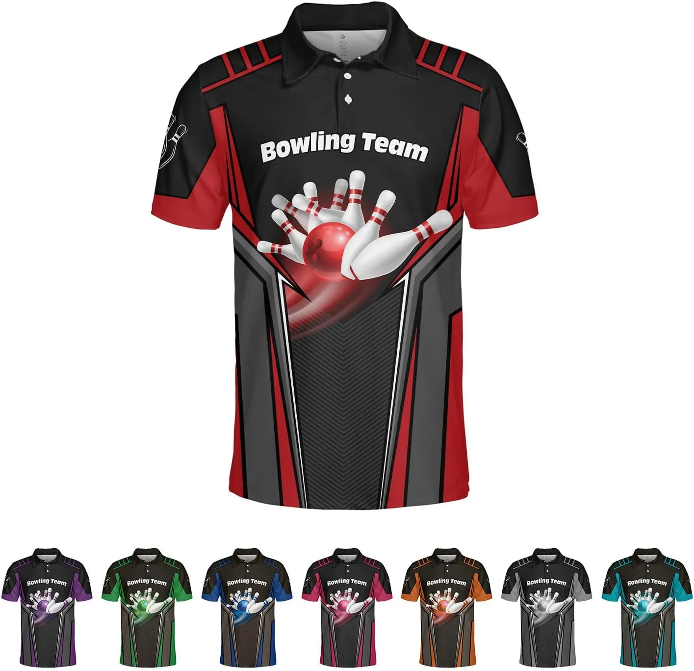 Royal Fight Personalized Bowling Polo Shirts 3D Custom Bowling Polo Shirt Bowling Shirts for Team Gift for Bowling Lover