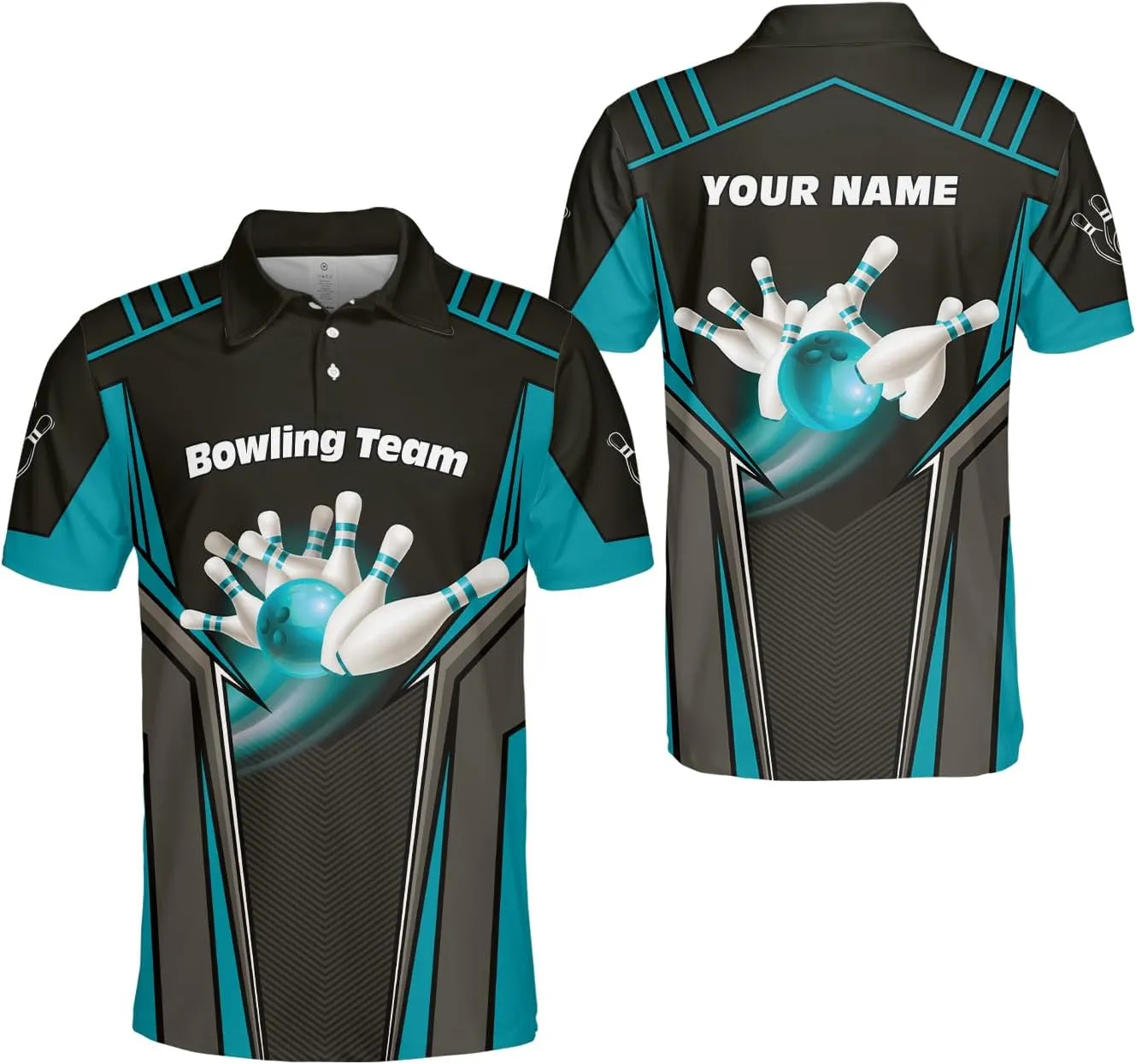 Royal Fight Personalized Bowling Polo Shirts 3D Custom Bowling Polo Shirt Bowling Shirts for Team Gift for Bowling Lover