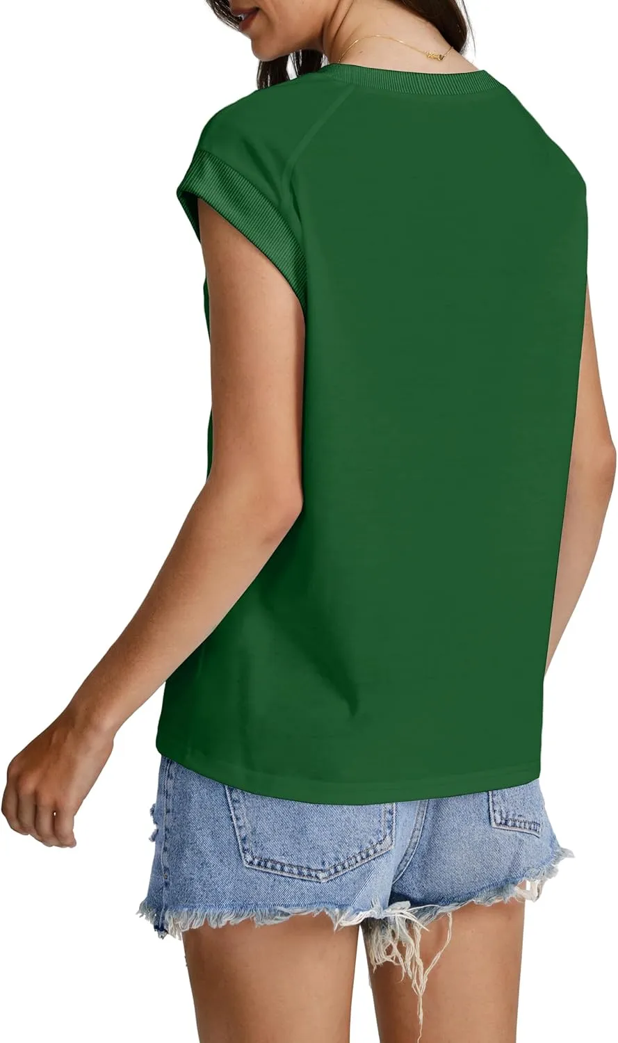 SAMPEEL Womens Tops Summer Dressy Casual Raglan Cap Sleeve T Shirts Basic Tee Shirts Trendy 2025