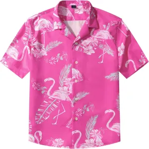 siliteelon Boys Hawaiian Shirts Short Sleeve Cotton Summer Beach Button Down Casual Aloha Luau Shirts for Kids