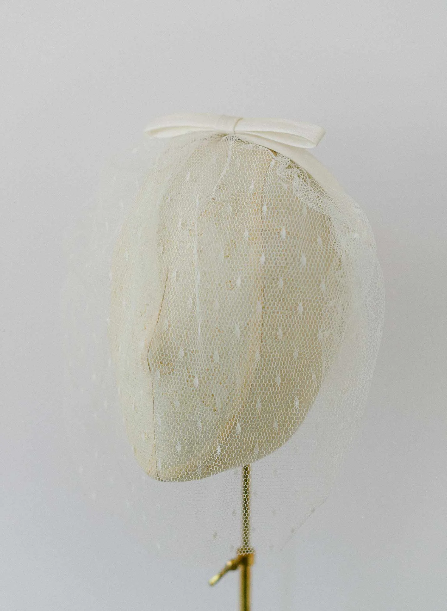 Silk bow and point d'esprit headband veil - Style #2351